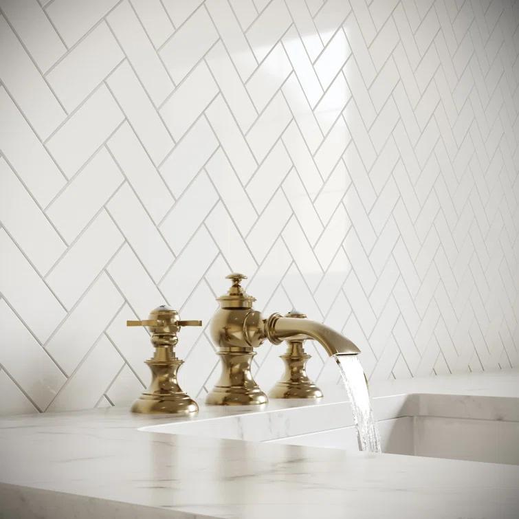 Elegant Vintage Brass 8'' Widespread Bathroom Faucet