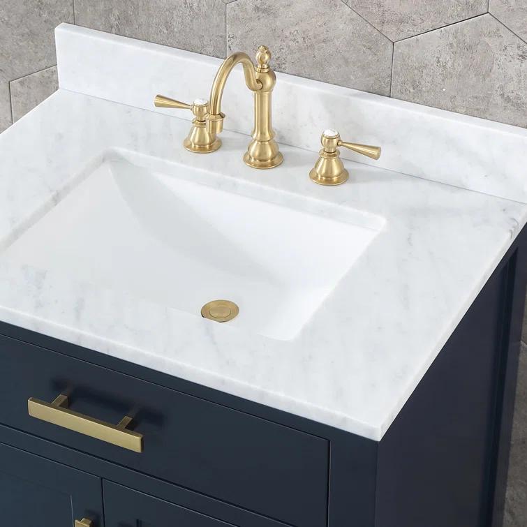 Water Creation  Satin Brass High Arc Torch Lever Handle True Brass Lavatory Faucet