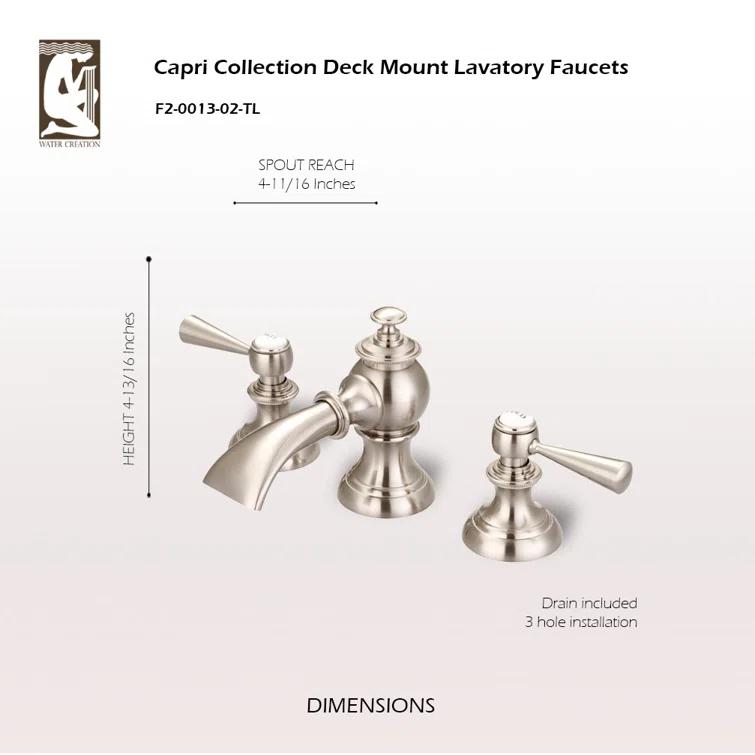 Widespread 2-handle Bathroom Faucet with Drain Assembly