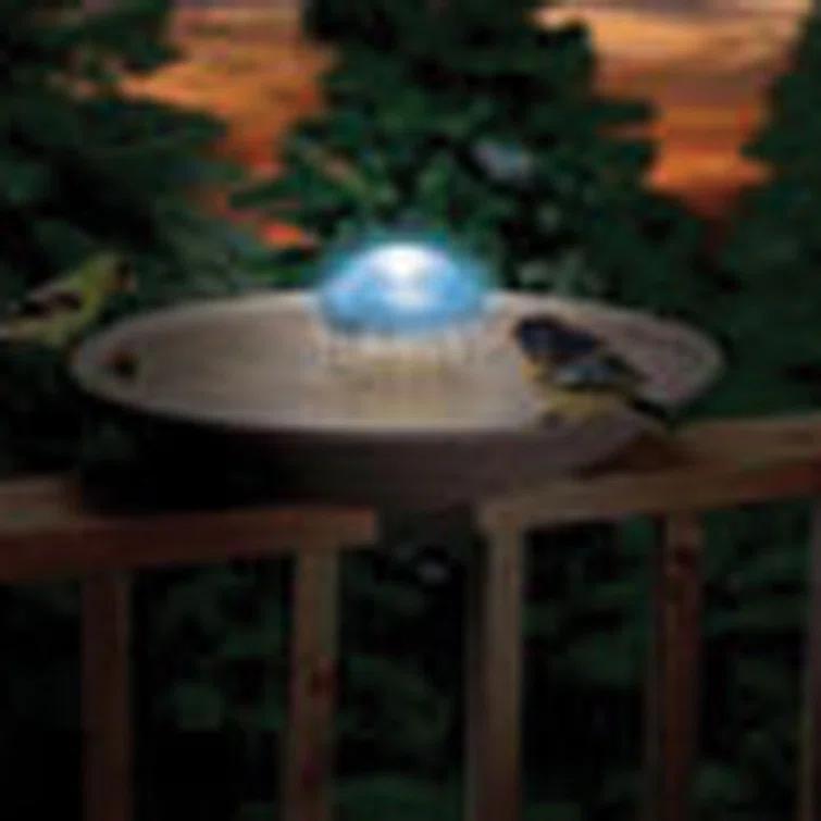 Water Wiggler Bird Bath Water Agitator, Includes Rainbow Night Light