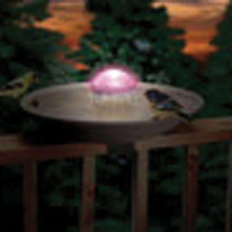 Water Wiggler Bird Bath Water Agitator, Includes Rainbow Night Light
