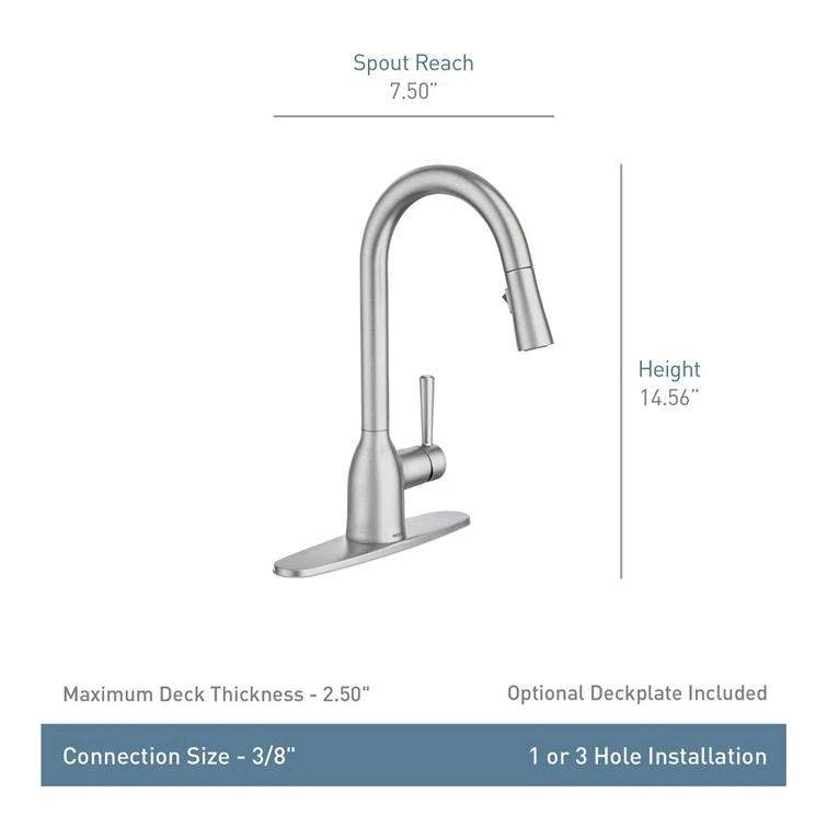 Adler Pull Down Single Handle Kitchen Faucet with Accessories