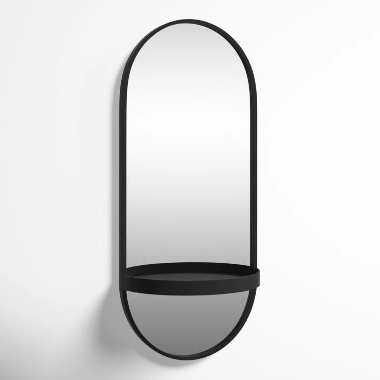 Lumi Metal Flat Mirror with Shelves