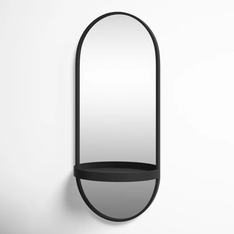 Lumi Metal Flat Mirror with Shelves