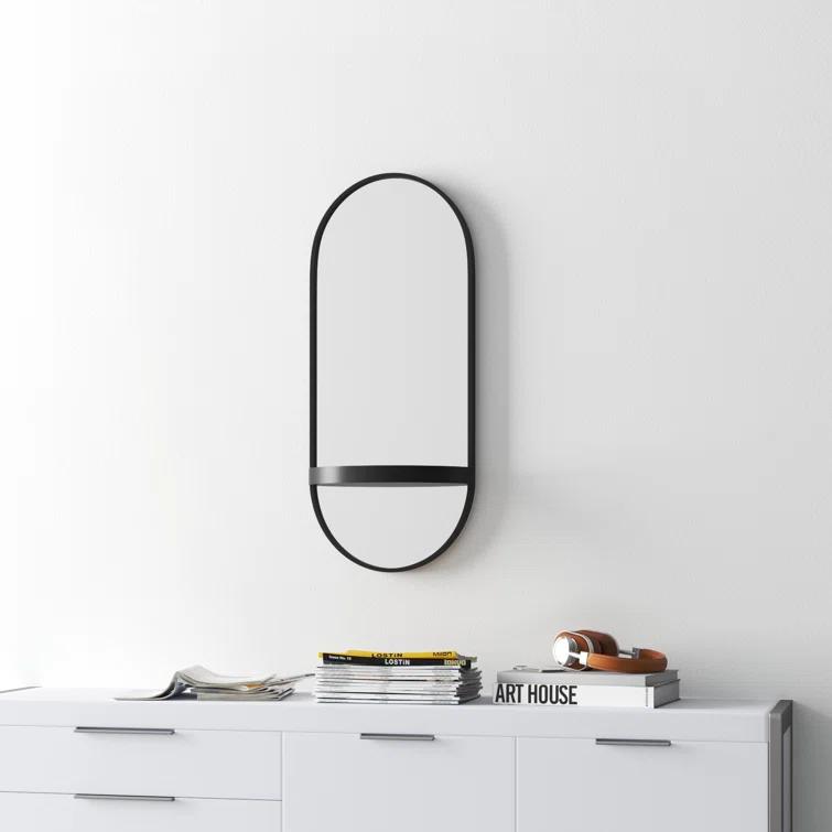 Lumi Metal Flat Mirror with Shelves