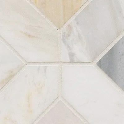 Athena Gold Geometrica 12" x 12" Honed Marble Mesh Mounted Mosaic Tile