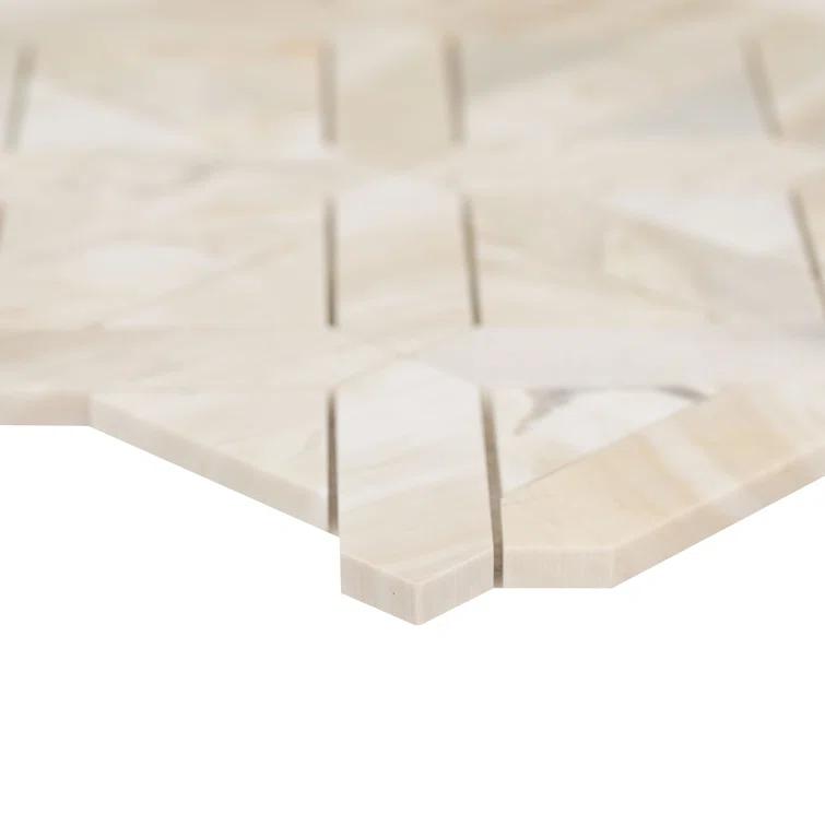 Athena Gold Geometrica 12" x 12" Honed Marble Mesh Mounted Mosaic Tile