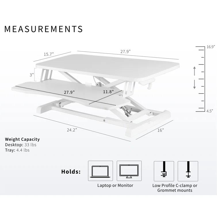 VIVO Height Adjustable Standing Desk Converter (DESK-V000K Series)