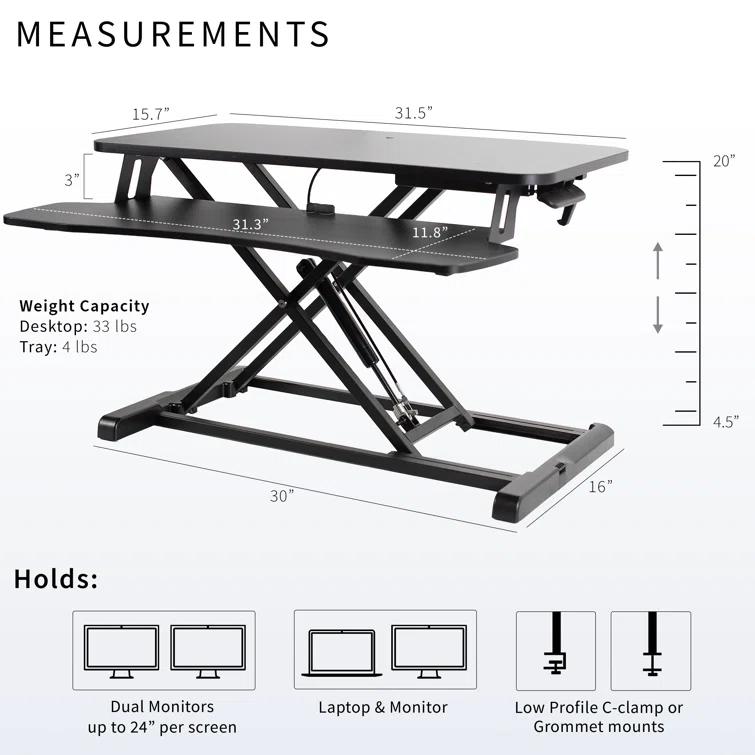 VIVO Height Adjustable Standing Desk Converter (DESK-V000K Series)