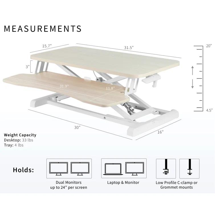 VIVO Height Adjustable Standing Desk Converter (DESK-V000K Series)