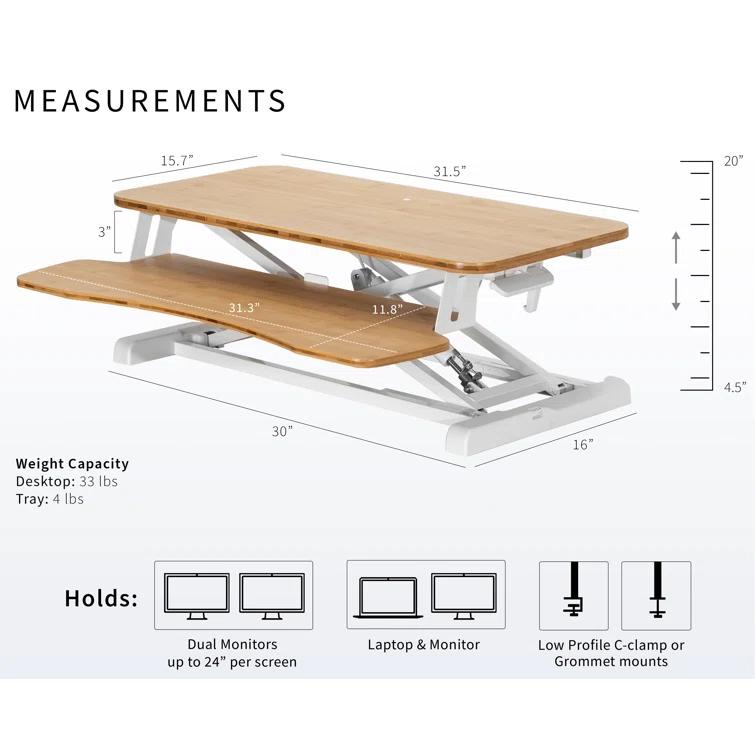 VIVO Height Adjustable Standing Desk Converter (DESK-V000K Series)