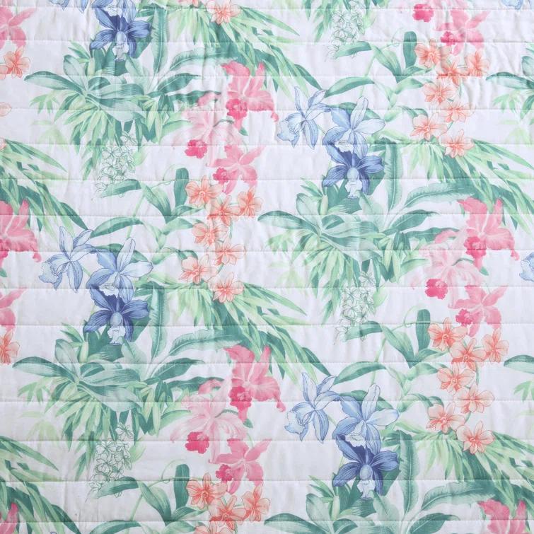 Tommy Bahama Home Tommy Bahama Island Orchid Cotton Reversible Pink Quilt Set