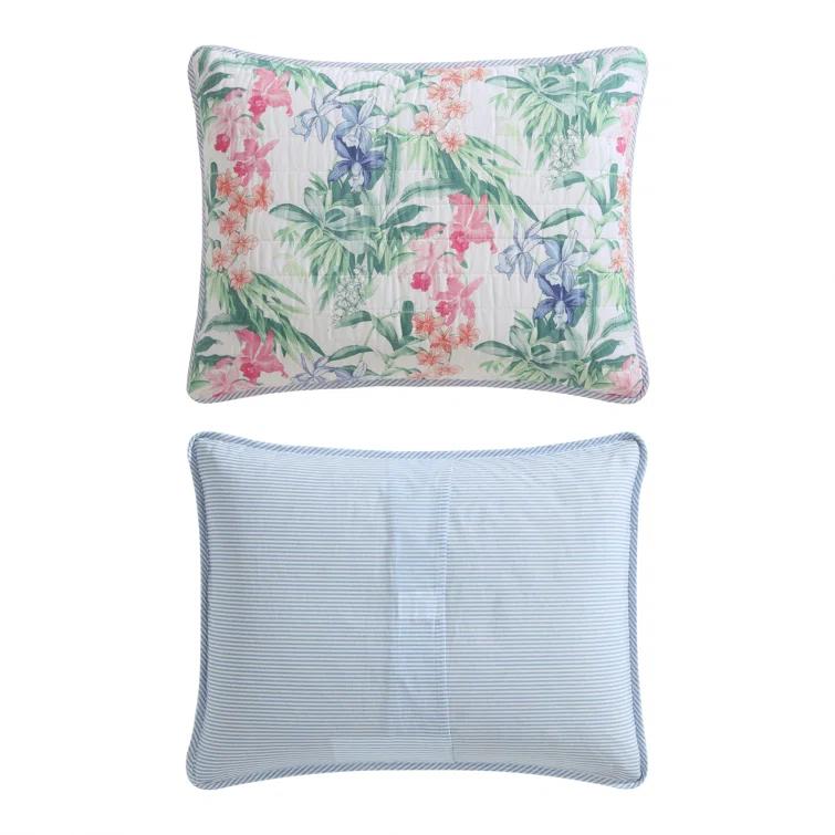Tommy Bahama Home Tommy Bahama Island Orchid Cotton Reversible Pink Quilt Set