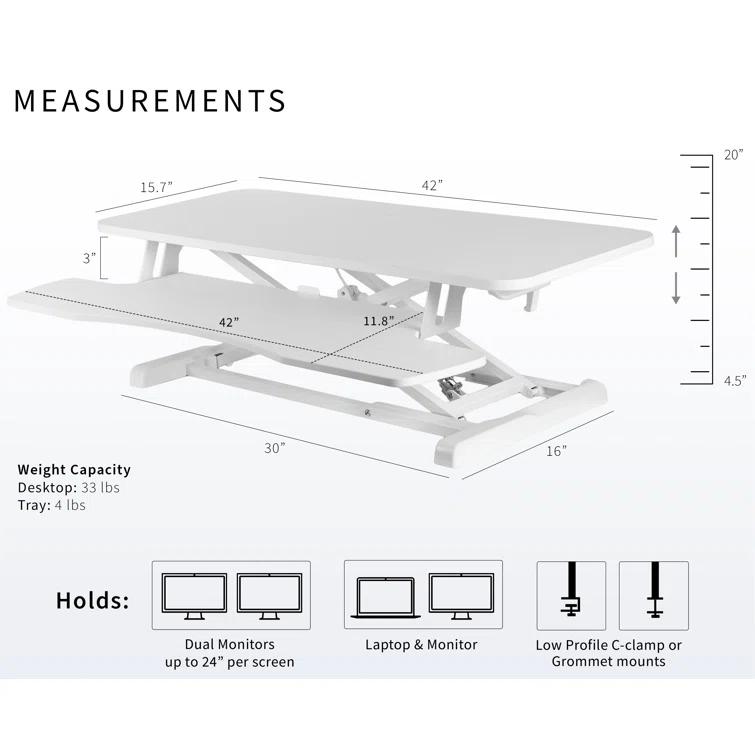 VIVO Height Adjustable Standing Desk Converter (DESK-V000K Series)