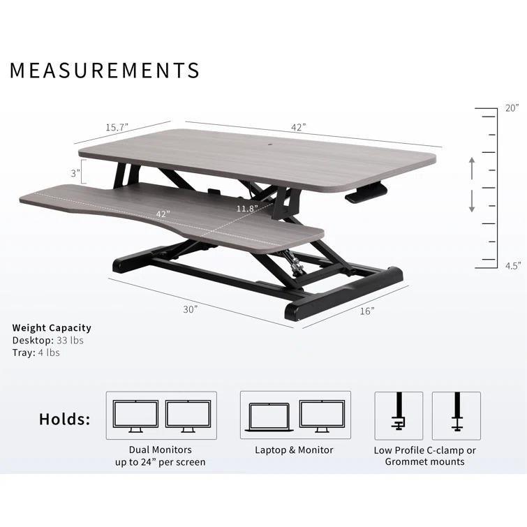 VIVO Height Adjustable Standing Desk Converter (DESK-V000K Series)