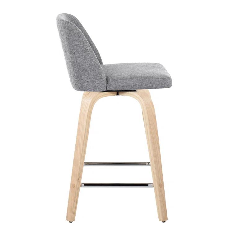 Toriano Swivel Upholstered Counter Stool (Set of 2)