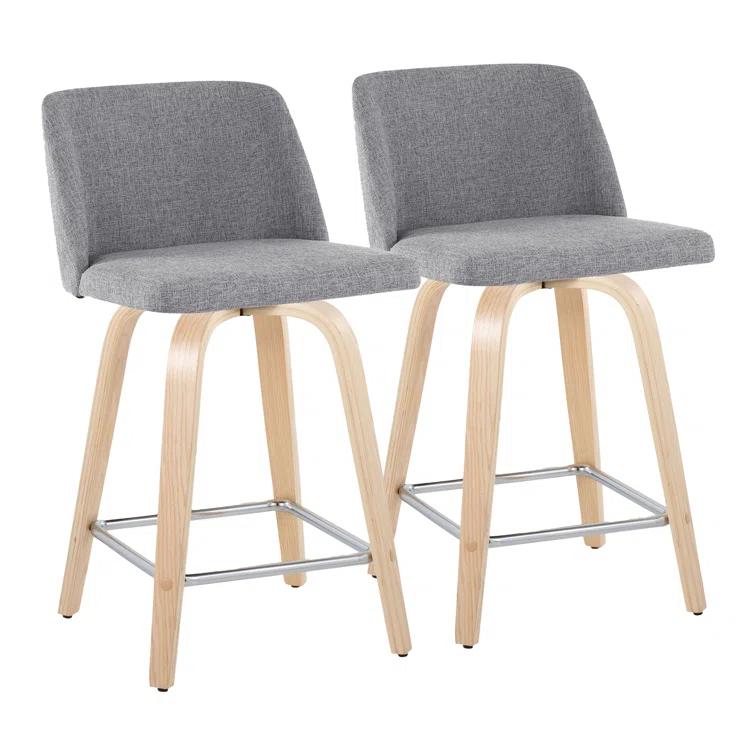 Toriano Swivel Upholstered Counter Stool (Set of 2)
