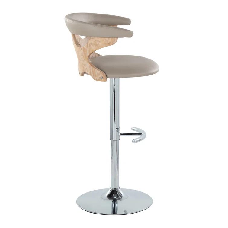 LumiSource Gardenia Swivel Upholstered Adjustable Height Counter Stool with Metal Frame (Set of 2)