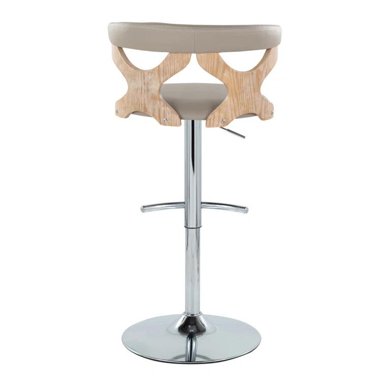 LumiSource Gardenia Swivel Upholstered Adjustable Height Counter Stool with Metal Frame (Set of 2)