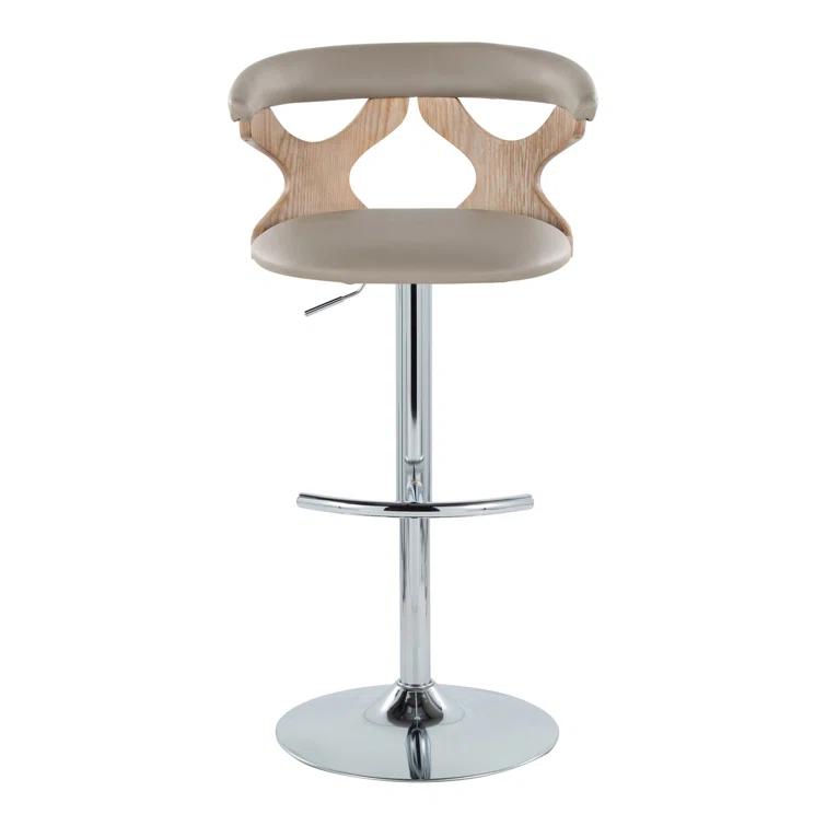 LumiSource Gardenia Swivel Upholstered Adjustable Height Counter Stool with Metal Frame (Set of 2)
