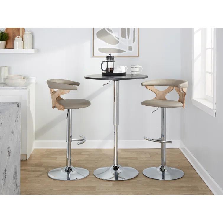 LumiSource Gardenia Swivel Upholstered Adjustable Height Counter Stool with Metal Frame (Set of 2)