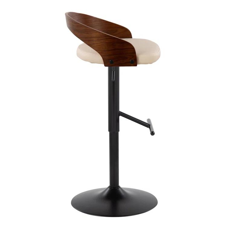Grotto Swivel Upholstered Adjustable Height Counter Stool with Metal Frame (Set of 2)
