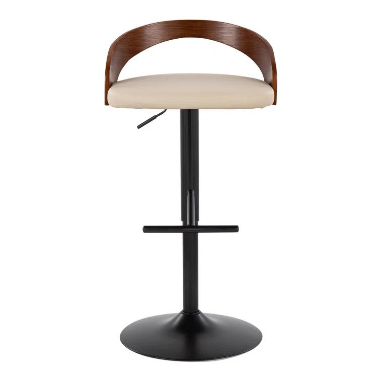 Grotto Swivel Upholstered Adjustable Height Counter Stool with Metal Frame (Set of 2)