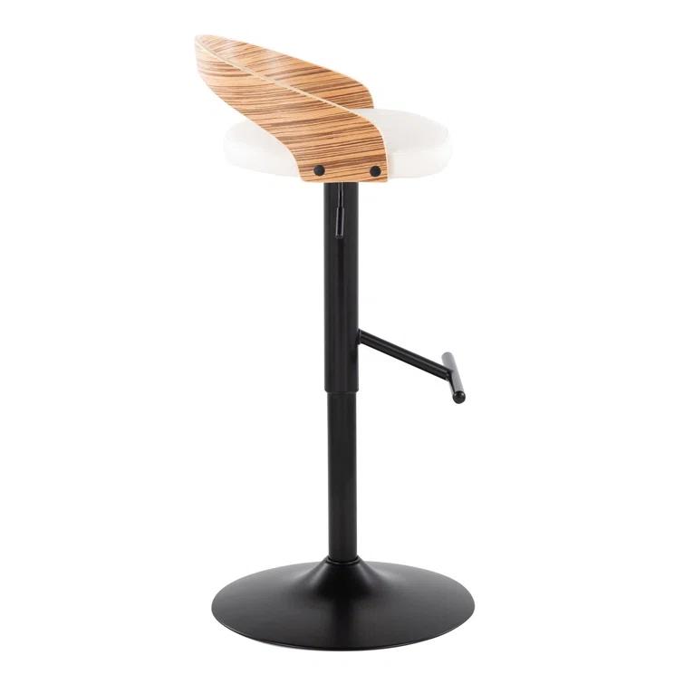 Grotto Swivel Upholstered Adjustable Height Counter Stool with Metal Frame (Set of 2)