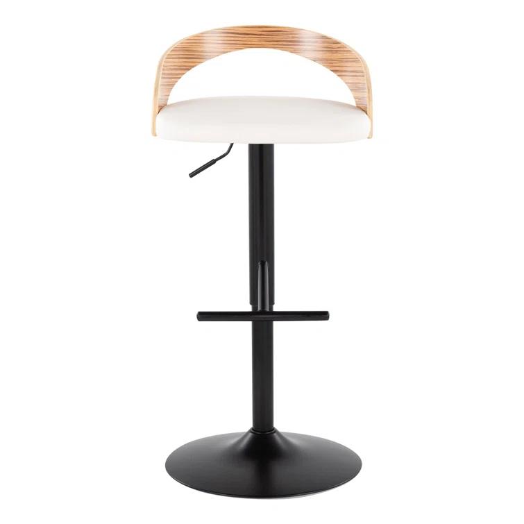 Grotto Swivel Upholstered Adjustable Height Counter Stool with Metal Frame (Set of 2)