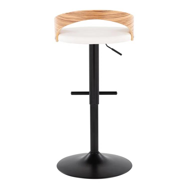 Grotto Swivel Upholstered Adjustable Height Counter Stool with Metal Frame (Set of 2)