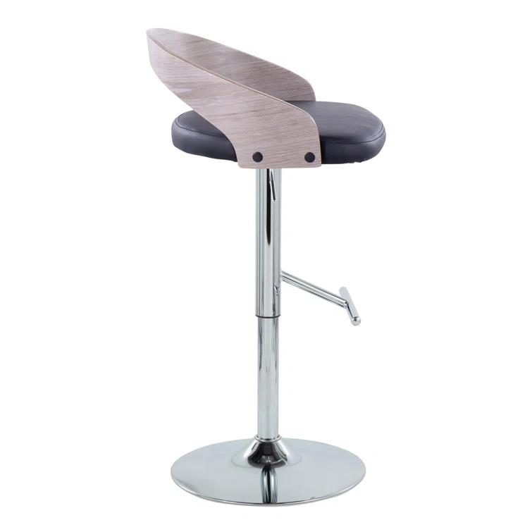 LumiSource Grotto Swivel Upholstered Adjustable Height Counter Stool with Metal Frame (Set of 2)