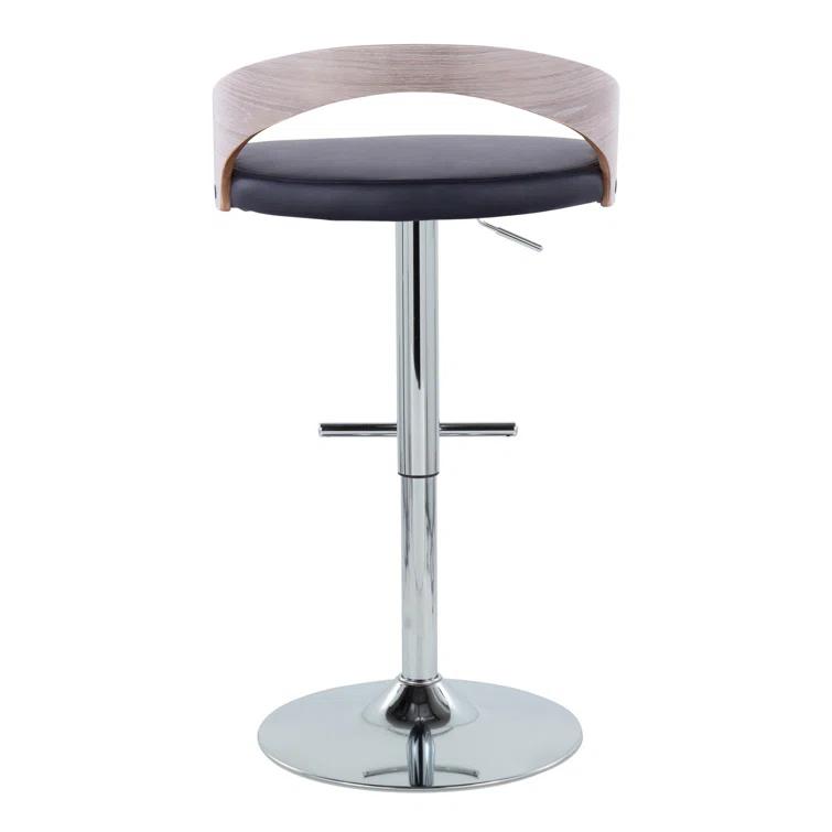 LumiSource Grotto Swivel Upholstered Adjustable Height Counter Stool with Metal Frame (Set of 2)