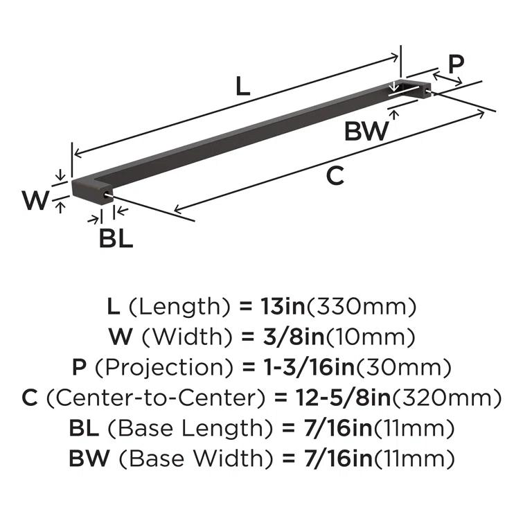 Monument 12-5/8 inch (320mm) Center-to-Center Cabinet Pull