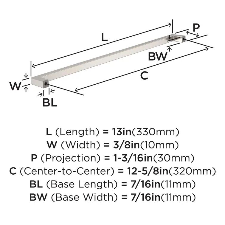 Monument 12-5/8 inch (320mm) Center-to-Center Cabinet Pull