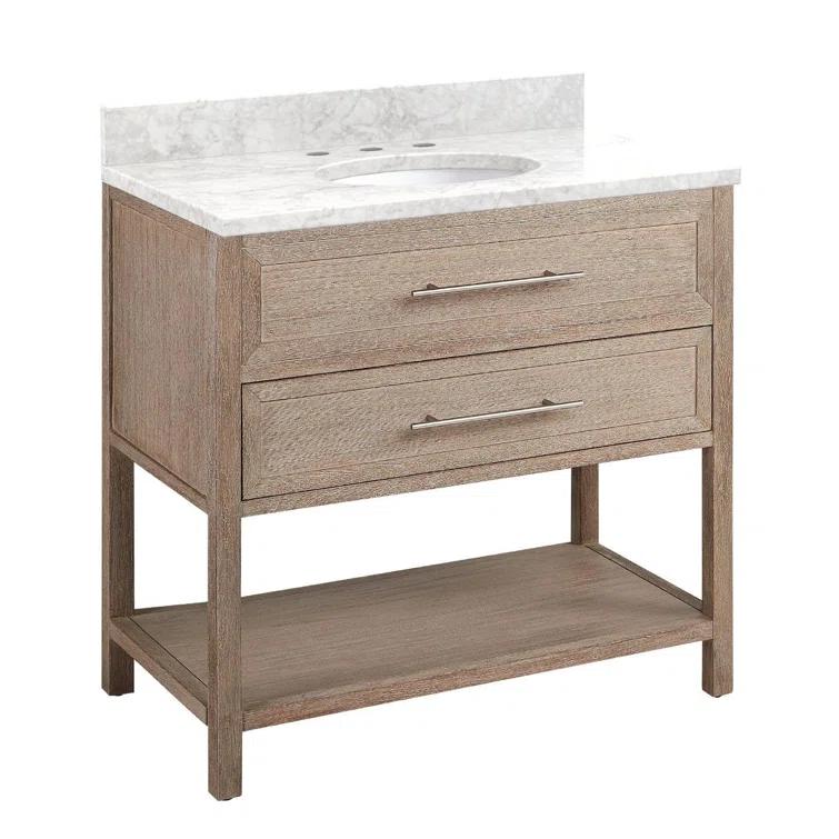36" Robertson Single Bathroom Vanity Set with Oval Undermount Sink