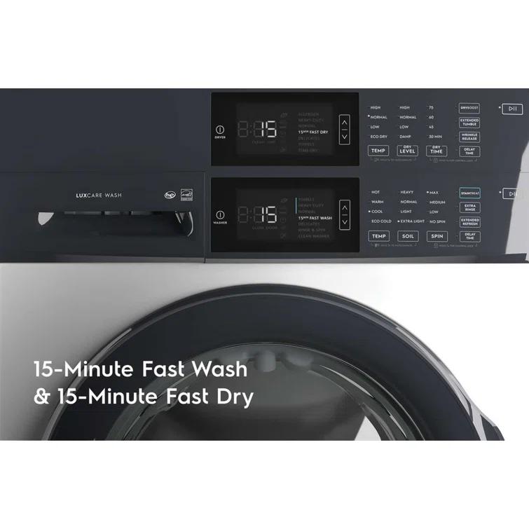Electrolux Washer & Dryer Set with Stackable 4.4 Cubic Feet Front Load Washer and 8 Cubic Feet Dryer with Stacking Kit