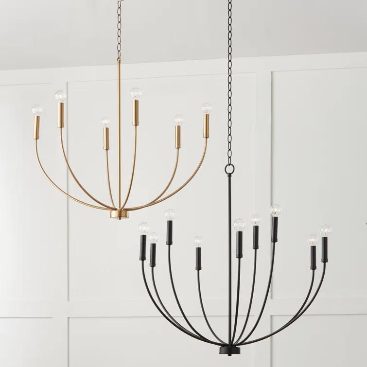 Ansley 9 Light Metal Dimmable Chandelier