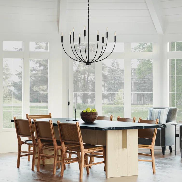 Ansley 9 Light Metal Dimmable Chandelier