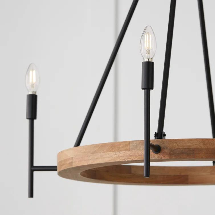 Jonah 4 - Light Dimmable Wagon Wheel Chandelier