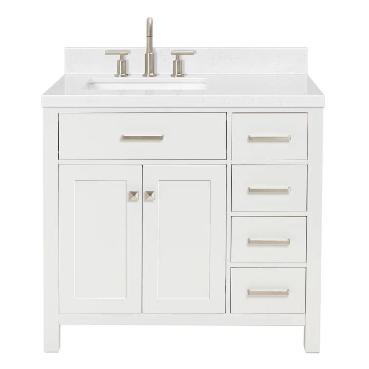 Ariel H036slcqrvo Bristol 36" Free Standing Single Basin Vanity Set - White