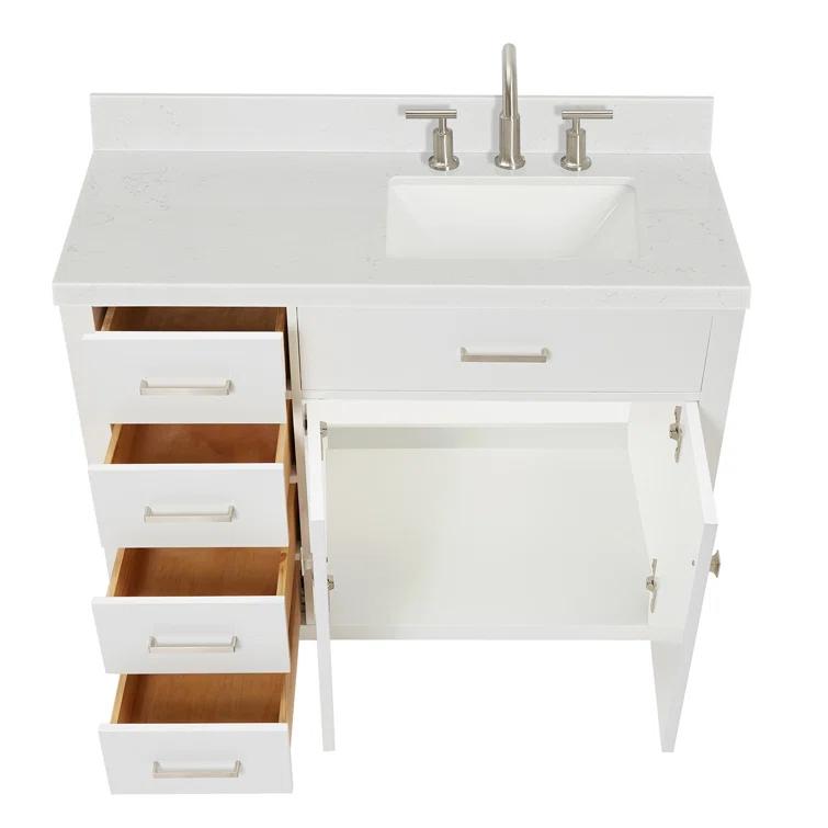 Ariel H036slcqrvo Bristol 36" Free Standing Single Basin Vanity Set - White