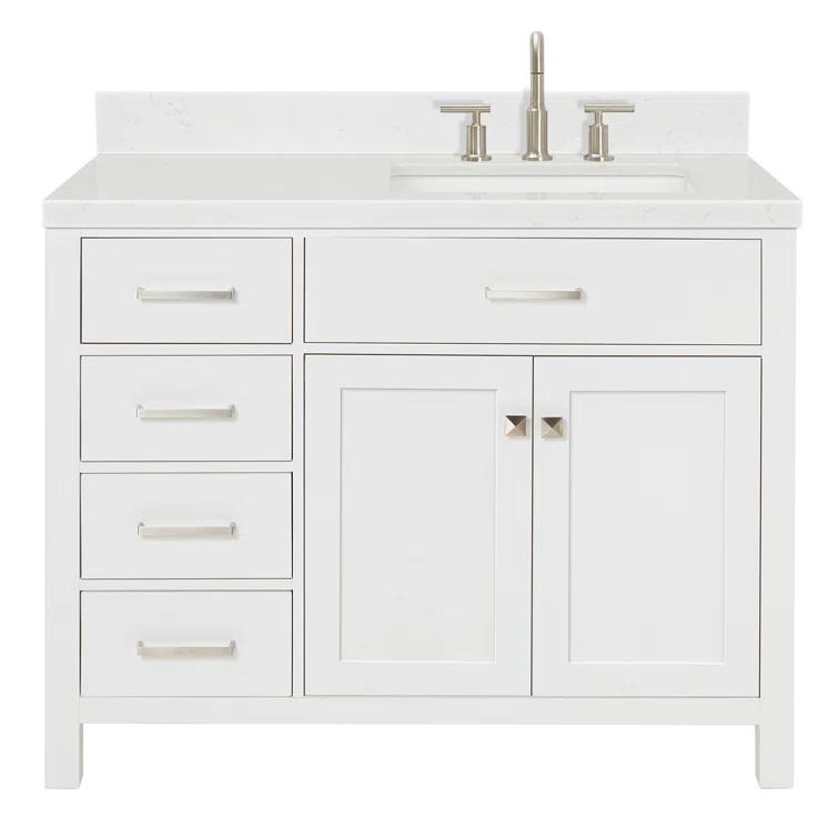 Ariel H036slcqrvo Bristol 36" Free Standing Single Basin Vanity Set - White