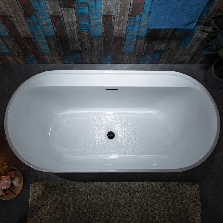 67" x 31.5" Freestanding Soaking Acrylic Bathtub