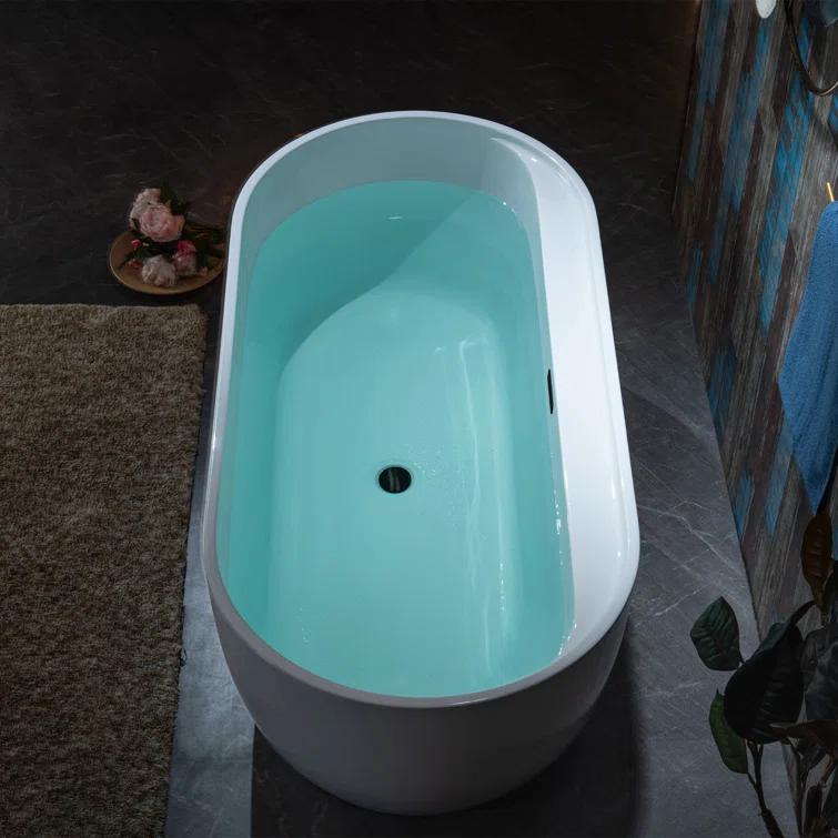 67" x 31.5" Freestanding Soaking Acrylic Bathtub