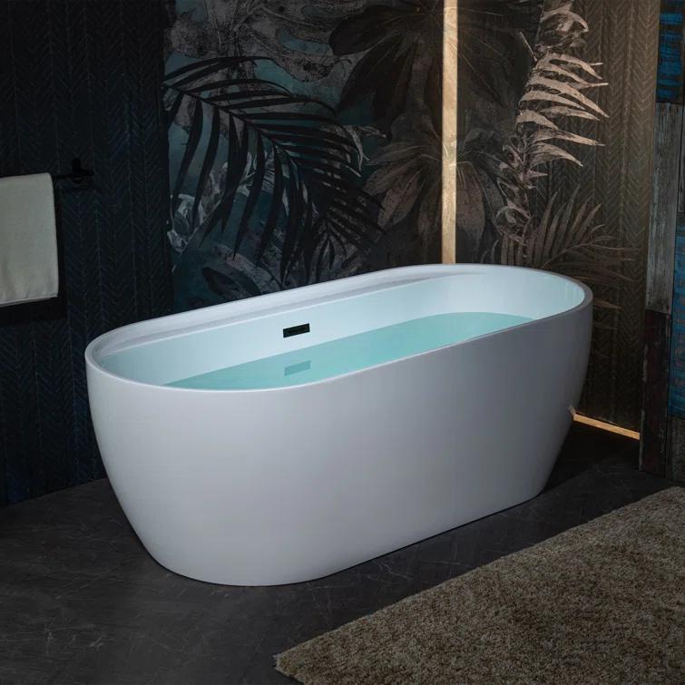 67" x 31.5" Freestanding Soaking Acrylic Bathtub