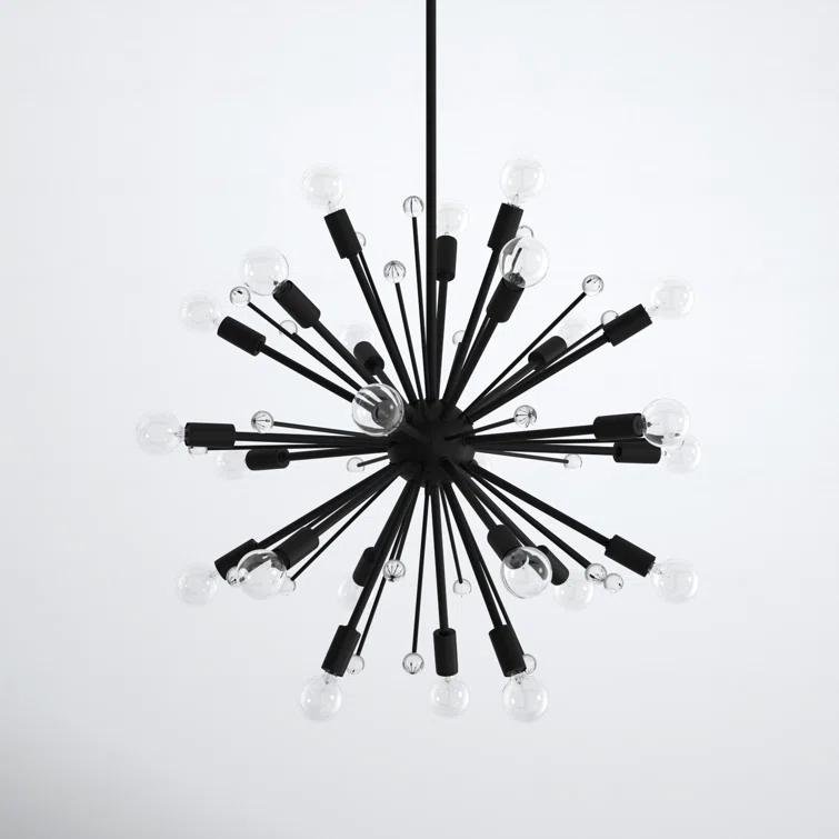 24 Light Metal Dimmable Sputnik Chandelier