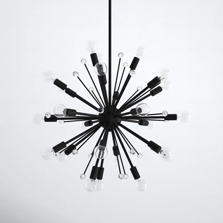 24 Light Metal Dimmable Sputnik Chandelier