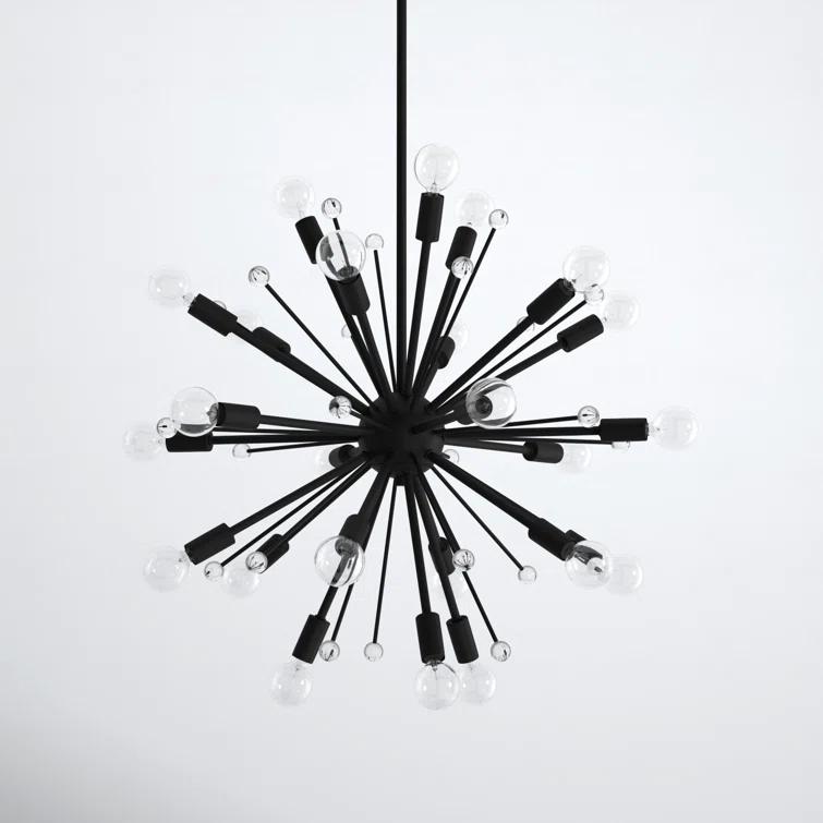 24 Light Metal Dimmable Sputnik Chandelier