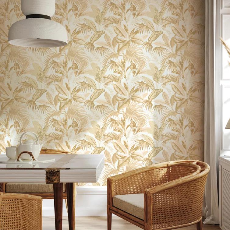 Tempaper & Co.® Havana Palm Removable Peel and Stick Wallpaper, Robins Egg, 28 sq. ft.: Vinyl Botanical Leaf Design, Self-Adhesive