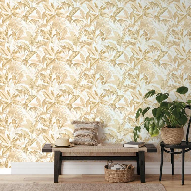 Tempaper & Co.® Havana Palm Removable Peel and Stick Wallpaper, Robins Egg, 28 sq. ft.: Vinyl Botanical Leaf Design, Self-Adhesive